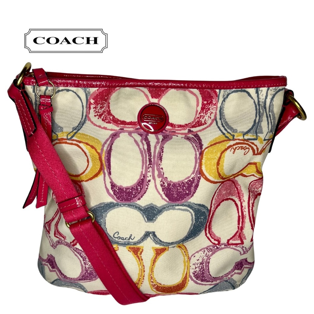 Coach | Multicolor Scribble Print Large Crossbody Bag Purse F23545 Y2K
